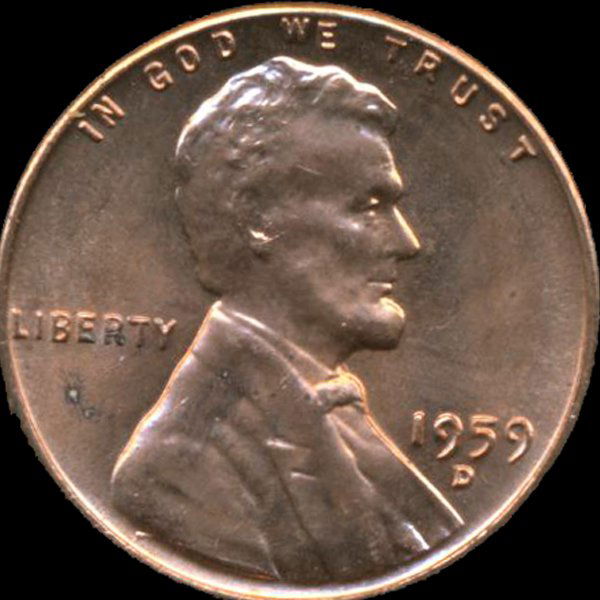 1959D Lincoln Cent MS65 Hi Collar ERROR (1 of 2)