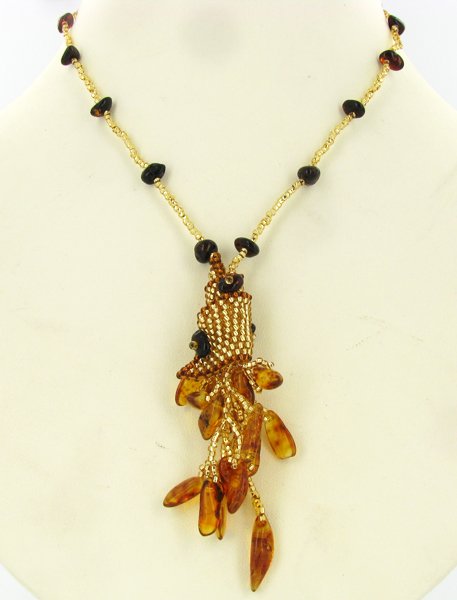 Rare Handcrafted Natural Baltic Amber Necklace Russia (1 of 1)