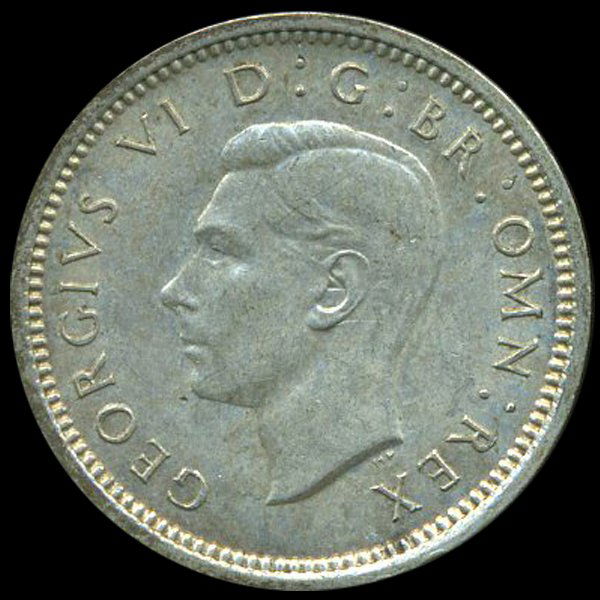 1942 Britian 3p Silver AU+ Scarce ERROR (1 of 1)