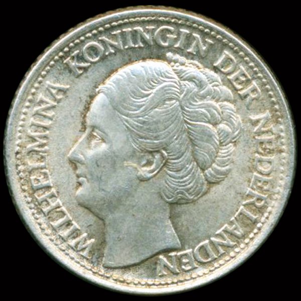 1944P Netherlands 1/4G Silver BU: Choice piece Philly minted; .07oz silver