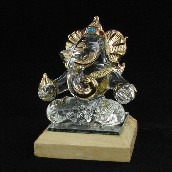 Hand Formed Glass Gilded Ganesh (1 of 1)