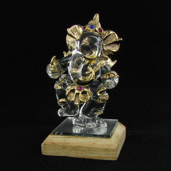 Hand Formed Glass Gilded Ganesh (1 of 1)