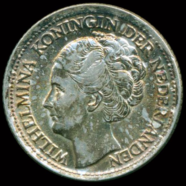 1944P Netherlands 1/4G Silver BU: Choice piece Philly minted; .07oz silver