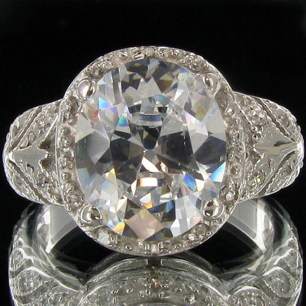 33.45twc Diamond Simulant White Gold Vermeil Ring (1 of 2)