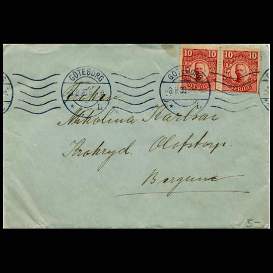 1910 Sweden 10o Pair #71 Cover SCARCE (1 of 2)