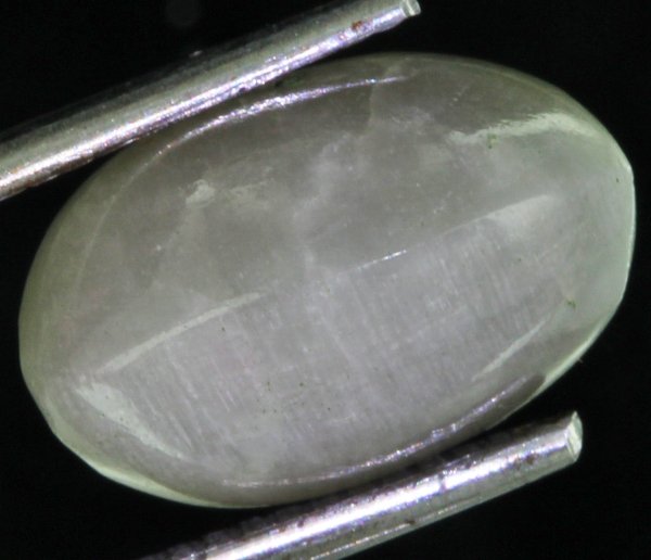 6.15ct Green Chrysoberyl Cats-Eye Cabochon Cut: Excellent heated grade 3 of 10 specimen; estimated Gem Guide wholesale $500, estimated retail $1500; India origin