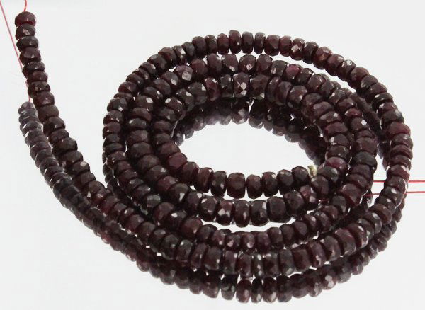 47.4ct Red Ruby Faceted Bead Strand (1 of 1)