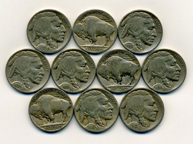 10 US Buffalo Nickel Coin Lot (1 of 1)