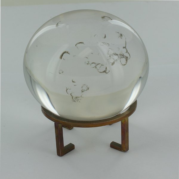 White Quartz Crystal Ball on Base (1 of 2)