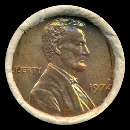 1974 Linc 1c BU Scarce UnOpened Bank Roll 50 GEMS (1 of 2)