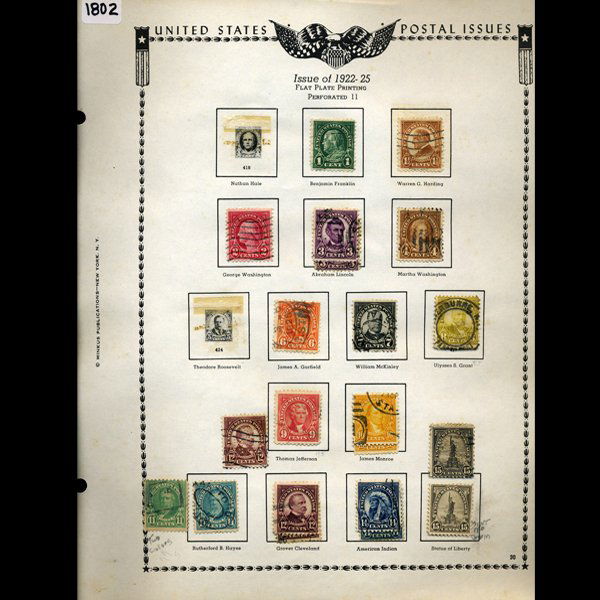 1922 US Stamp Album Page 21pcs (1 of 1)