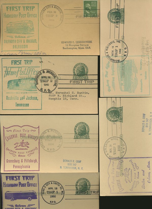 SCARCE 1950s HWY POST OFFICE 1ST DAY COVER COLLECTION: As pictured, scarce low volume issues