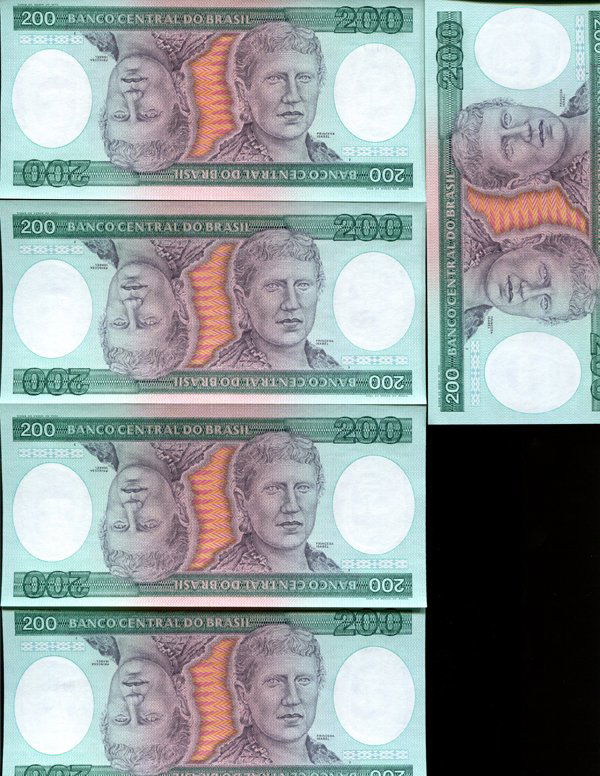 1981 Brazil 200C Crisp Unc Note 9pcs Scarce Sequential (1 of 4)