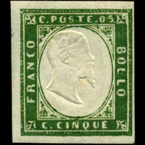 1855 Scarce Italy Sardina 5c Stamp MINT NG (1 of 1)