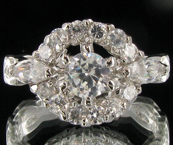 14.85twc Diamond Simulant White Gold Vermeil Ring (1 of 2)