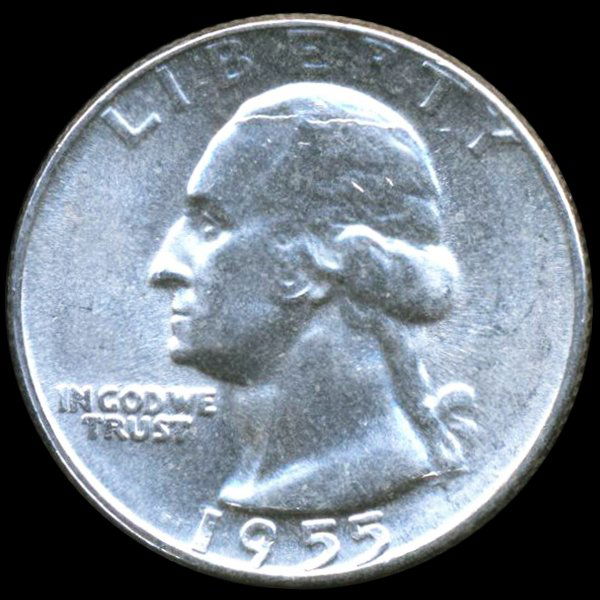 1955 Washington 25c Gem MS65 ERROR (1 of 2)