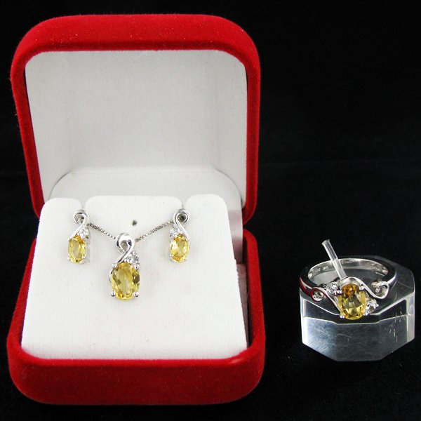 41.3ct Citrine & Topaz White Gold Vermeil on Sterling (1 of 4)