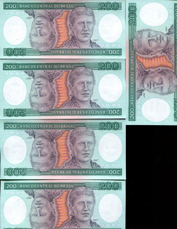 1981 Brazil 200C Crisp Unc Note 10pcs Scarce Sequential (1 of 4)