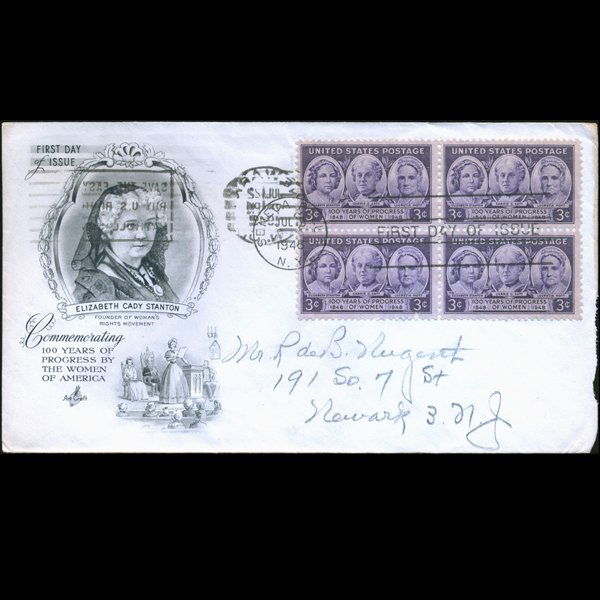 1948 US First Day 4 Block Postal Cover (1 of 1)