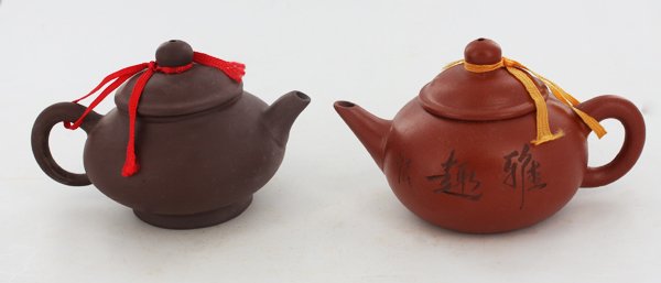Chinese Clay Tea Pot Pair (1 of 2)