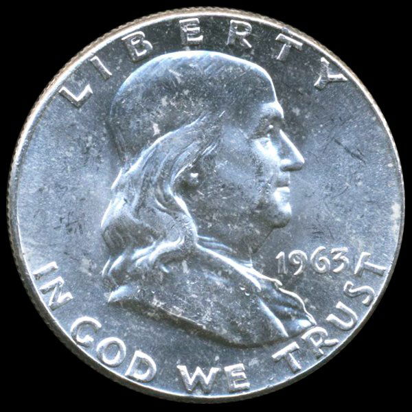 1963 Franklin 50c MS63 Double Die ERROR (1 of 2)