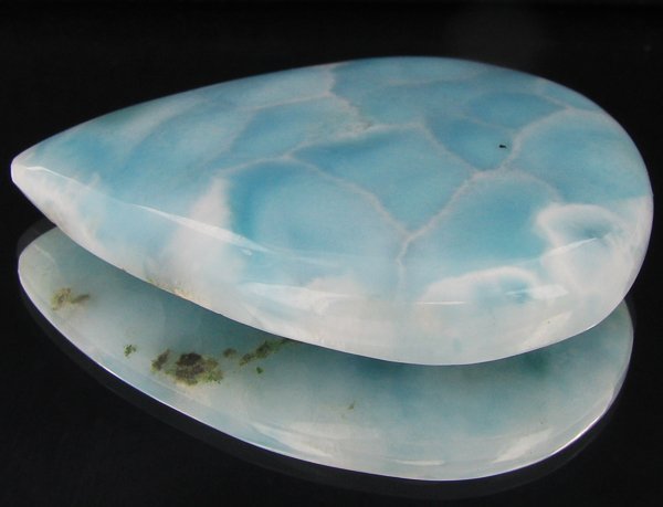 93.8ct Blue Green Larimar/Pectolite Cabochon: Excellent scarce treated grade 6 of 10 specimen; Dominican Republic origin, the world's only source