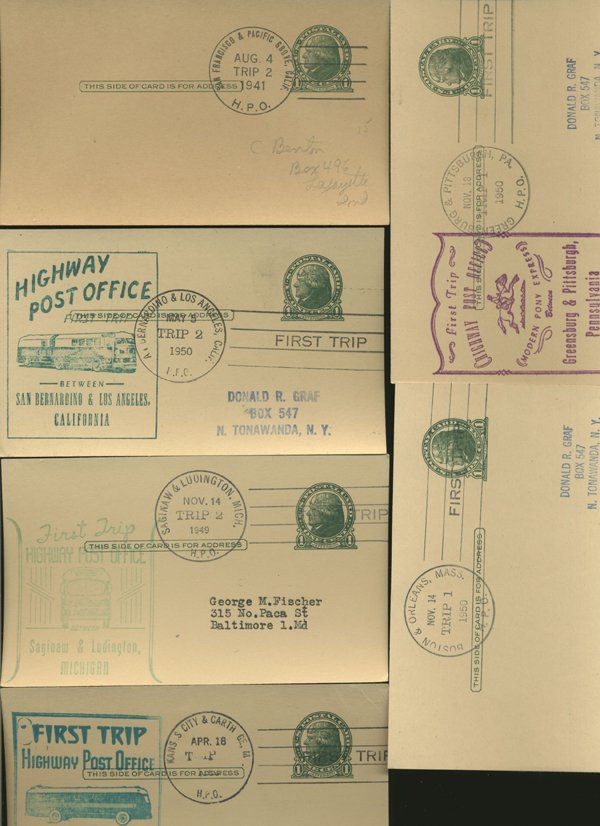 SCARCE 1950s HWY POST OFFICE 1ST DAY COVER COLLECTION: As pictured, scarce low volume issues