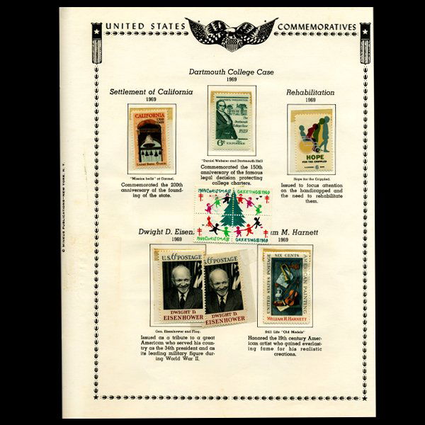 1969 US Stamp Album Page 10pcs (1 of 1)