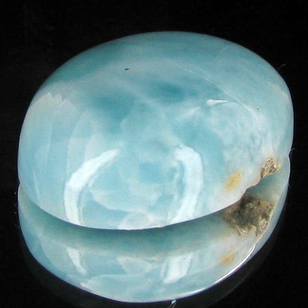 23.4ct Scarce Carribean Larimar Cabochon: Scarce blue pectolite "Larimar" found only in Dominican Republic; well cut & colored