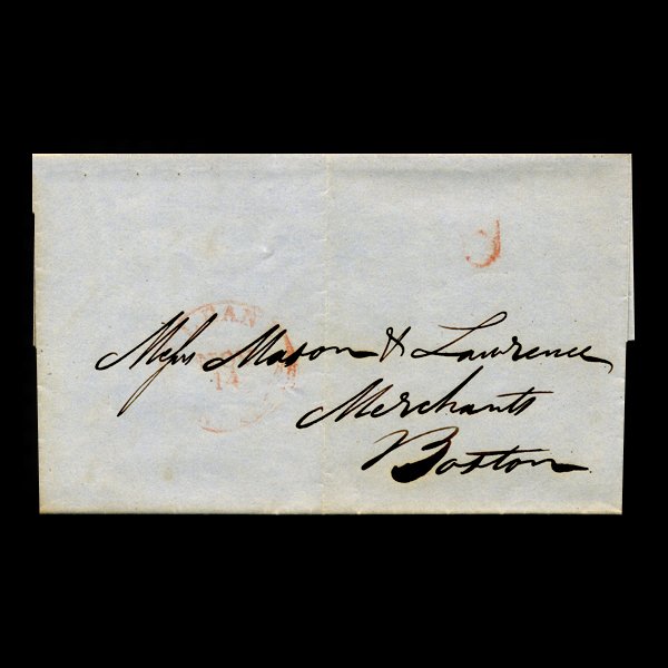 1840s Boston Stampless Cover SCARCE (1 of 1)