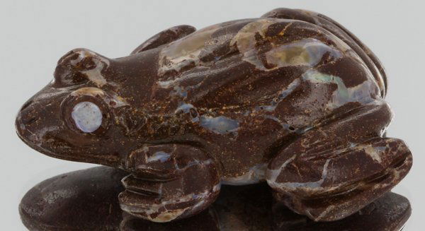 145ct Natural Boulder Opal Carved Frog (1 of 2)