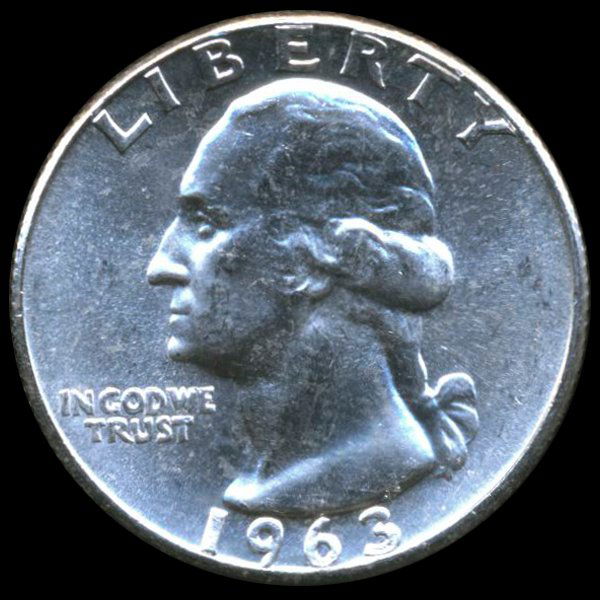 1963 Washington 25c MS66 Double Die ERROR (1 of 2)