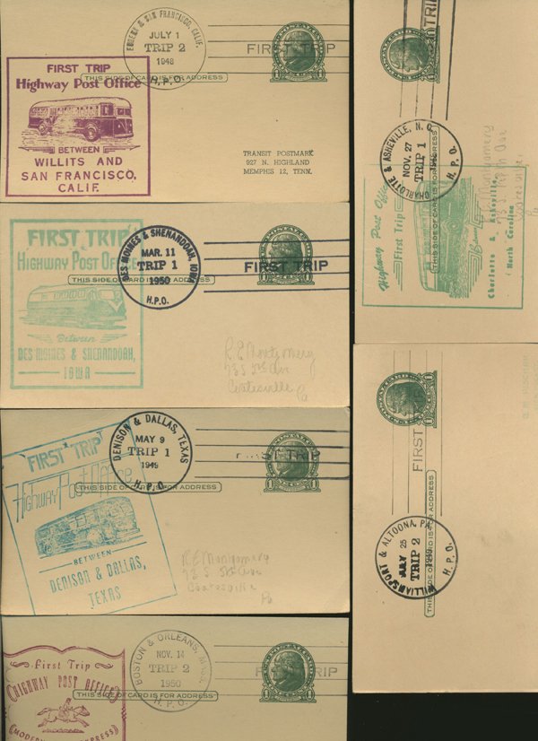 SCARCE 1950s HWY POST OFFICE 1ST DAY COVER COLLECTION: As pictured, scarce low volume issues