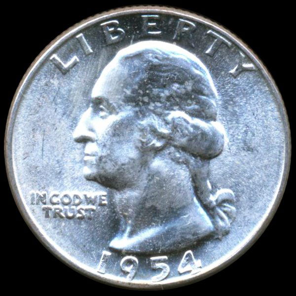 1954 Washington 25c MS64 Double Die ERROR (1 of 2)