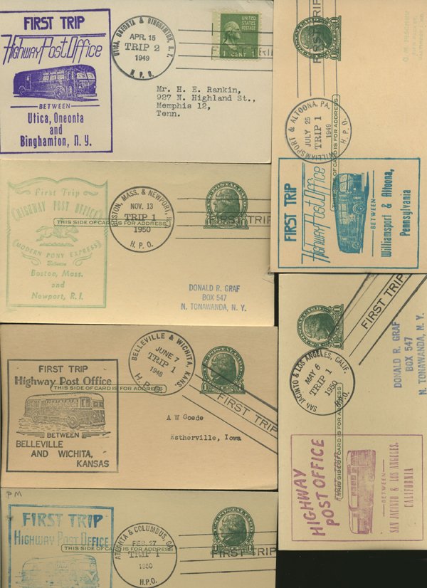 SCARCE 1950s HWY POST OFFICE 1ST DAY COVER COLLECTION: As pictured, scarce low volume issues