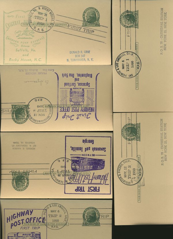 SCARCE 1950s HWY POST OFFICE 1ST DAY COVER COLLECTION: As pictured, scarce low volume issues