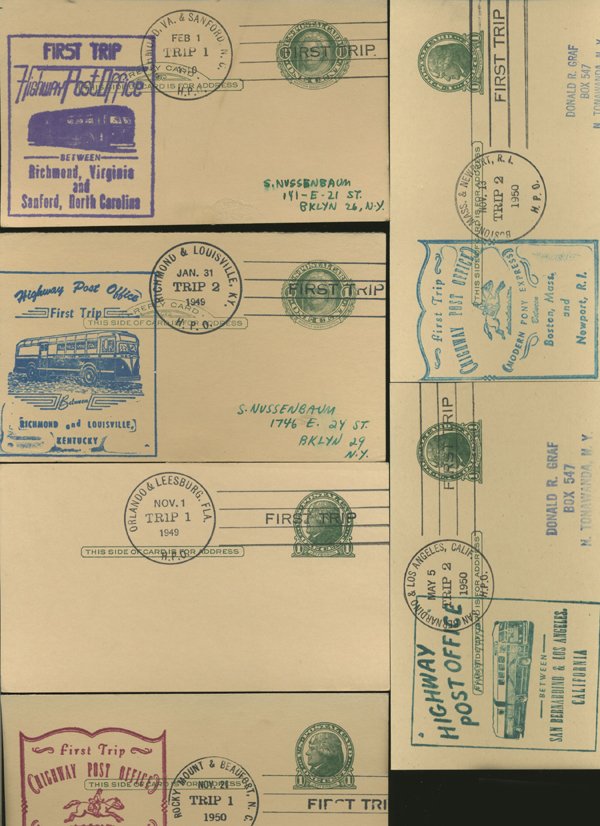 SCARCE 1950s HWY POST OFFICE 1ST DAY COVER COLLECTION: As pictured, scarce low volume issues