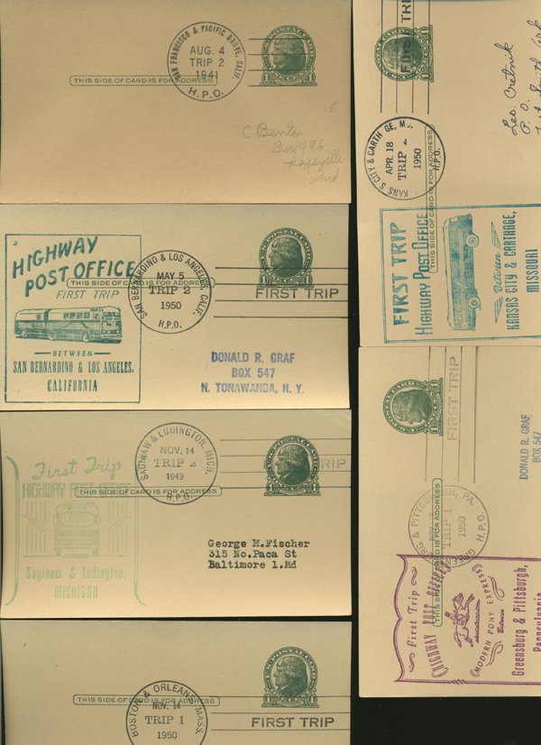 SCARCE 1950s HWY POST OFFICE 1ST DAY COVER COLLECTION: As pictured, scarce low volume issues