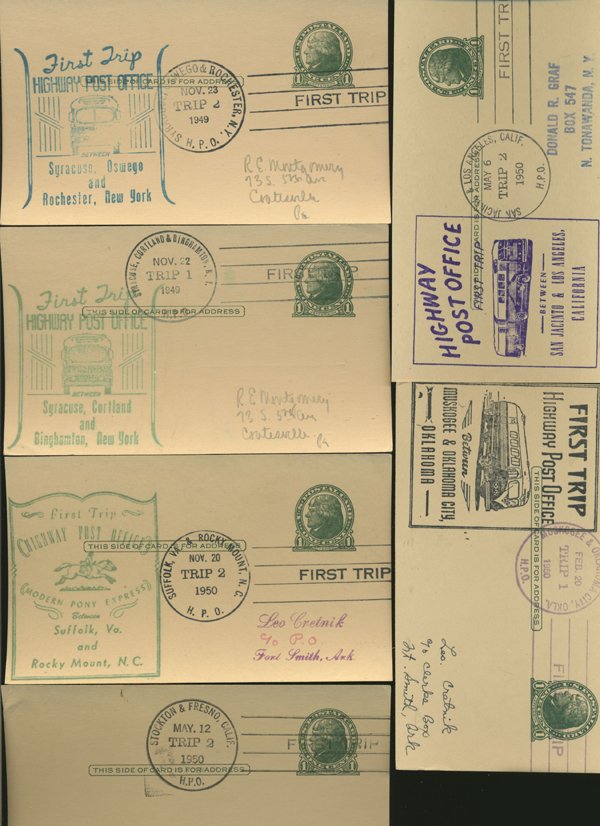 SCARCE 1950s HWY POST OFFICE 1ST DAY COVER COLLECTION: As pictured, scarce low volume issues