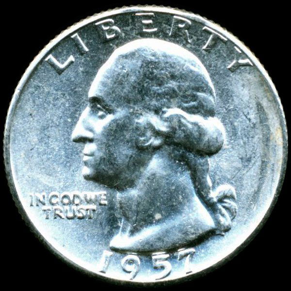 1957 Washington 25c MS64/65 Underweight ERROR (1 of 2)