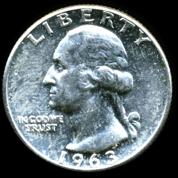 1963 Washington 25c MS63/64 Underweight ERROR (1 of 2)