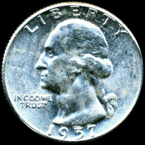 1957 Washington 25c MS64/65 Underweight ERROR (1 of 2)