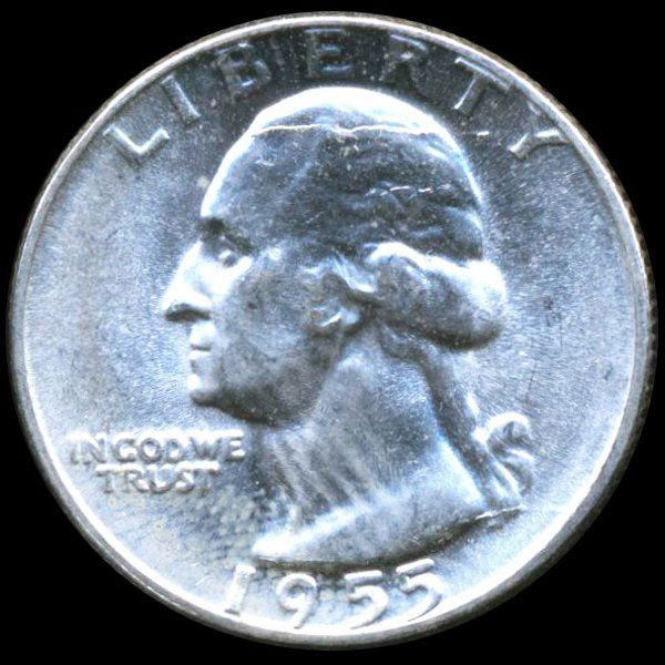 1955 Washington 25c Gem MS66 ERROR (1 of 2)