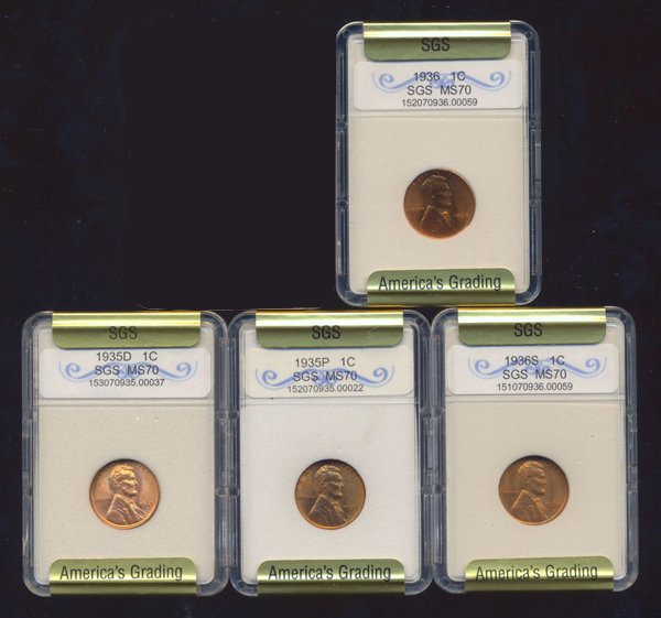 1935-36 Lincoln Cent Set Graded GEMS (1 of 2)