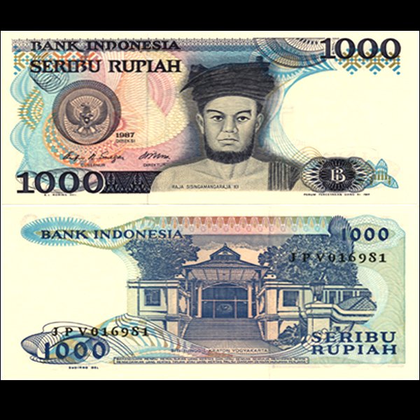 1987 Indonesia 1000 Rupiah Note GEM Crisp Unc (1 of 1)