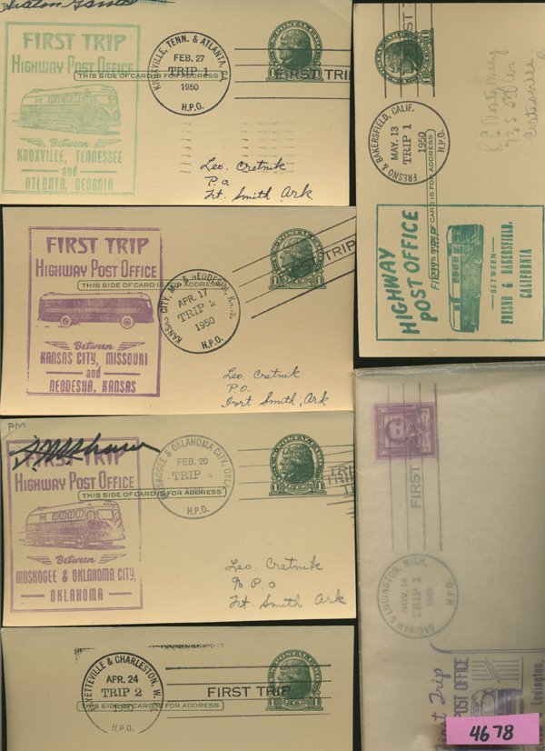 SCARCE 1950s HWY POST OFFICE 1ST DAY COVER COLLECTION: As pictured, scarce low volume issues