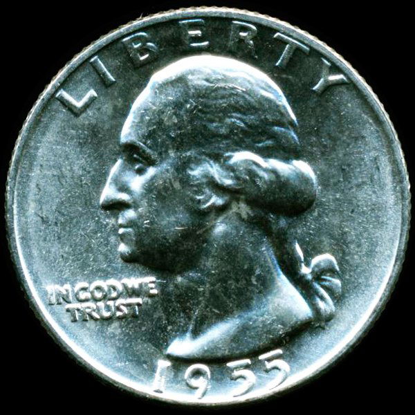 1955D Washington 25c CHOICE+ Unc (1 of 2)