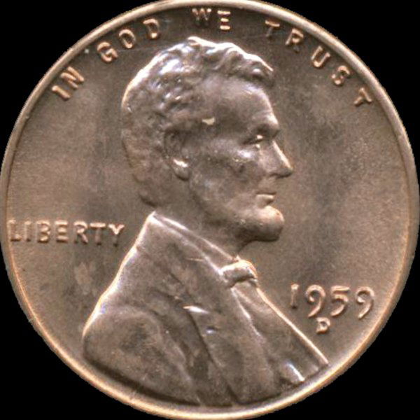 1959D Lincoln Cent GEM++ Unc Reverse CUD ERROR (1 of 2)