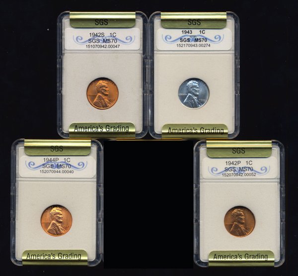 1942-44 Lincoln Cent Set Graded GEMS (1 of 2)