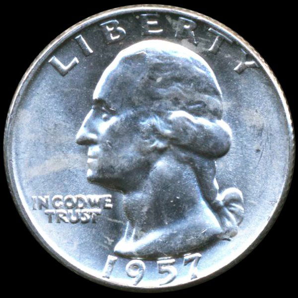 1957D Washington 25c CHOICE+ Unc ERRORS (1 of 2)